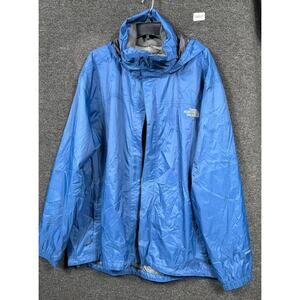 North Face Jacket Mens 2XL Blue HyVent Waterproof Hooded Outdoors Rain Coat